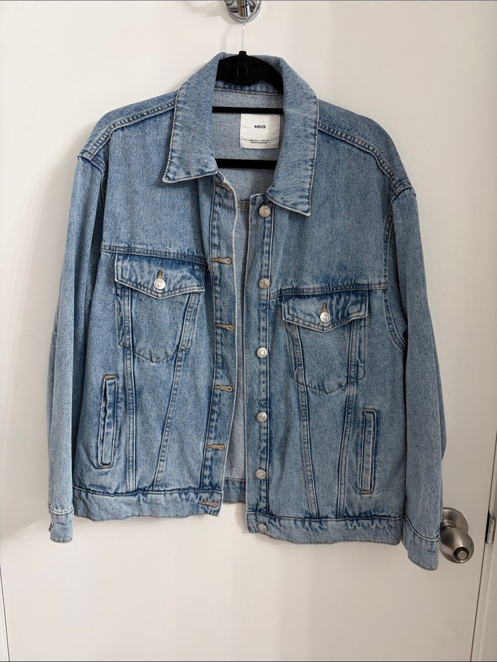 Mango oversize denim jacket, light blue, size small